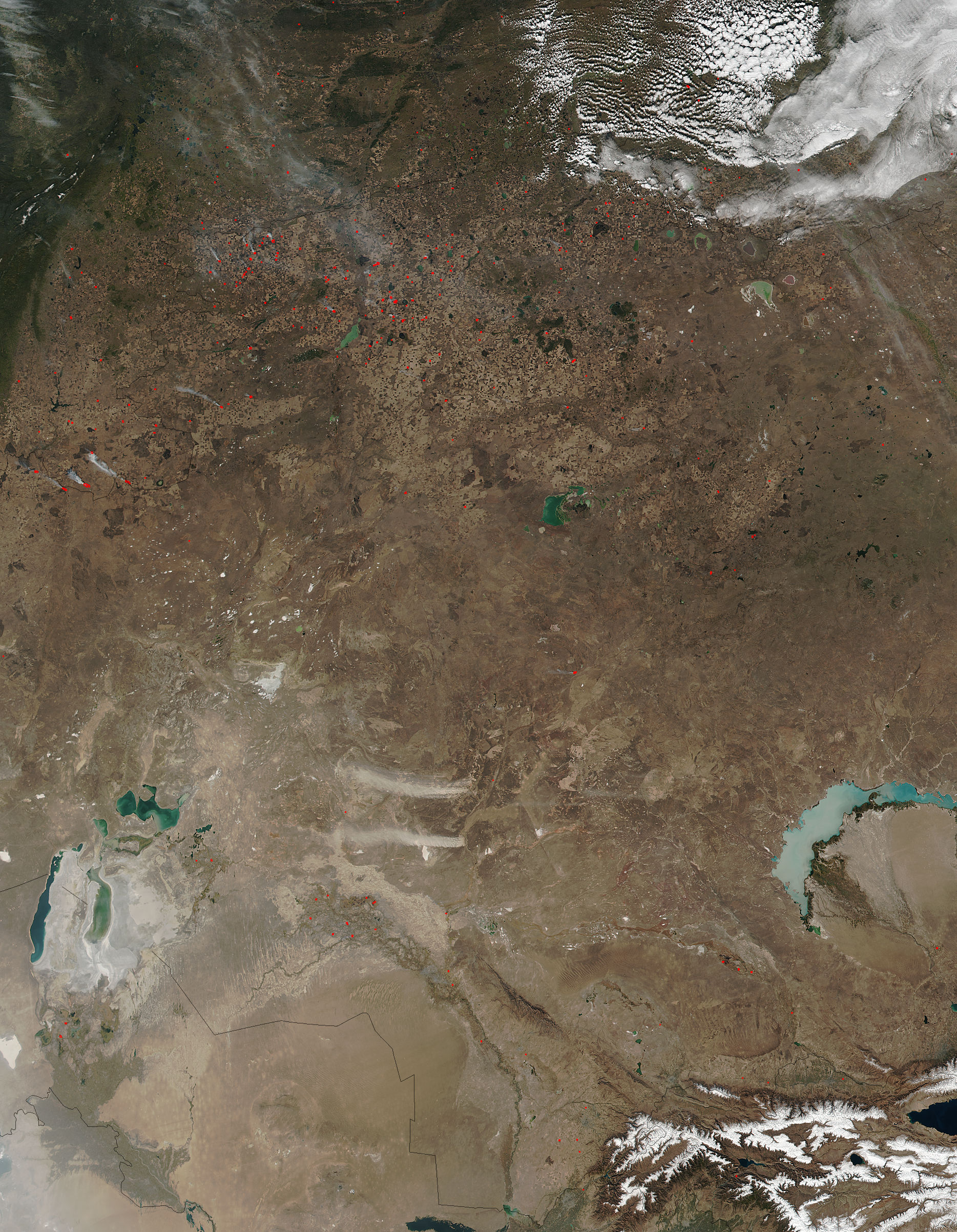 Fires and dust in central Kazakhstan - related image preview