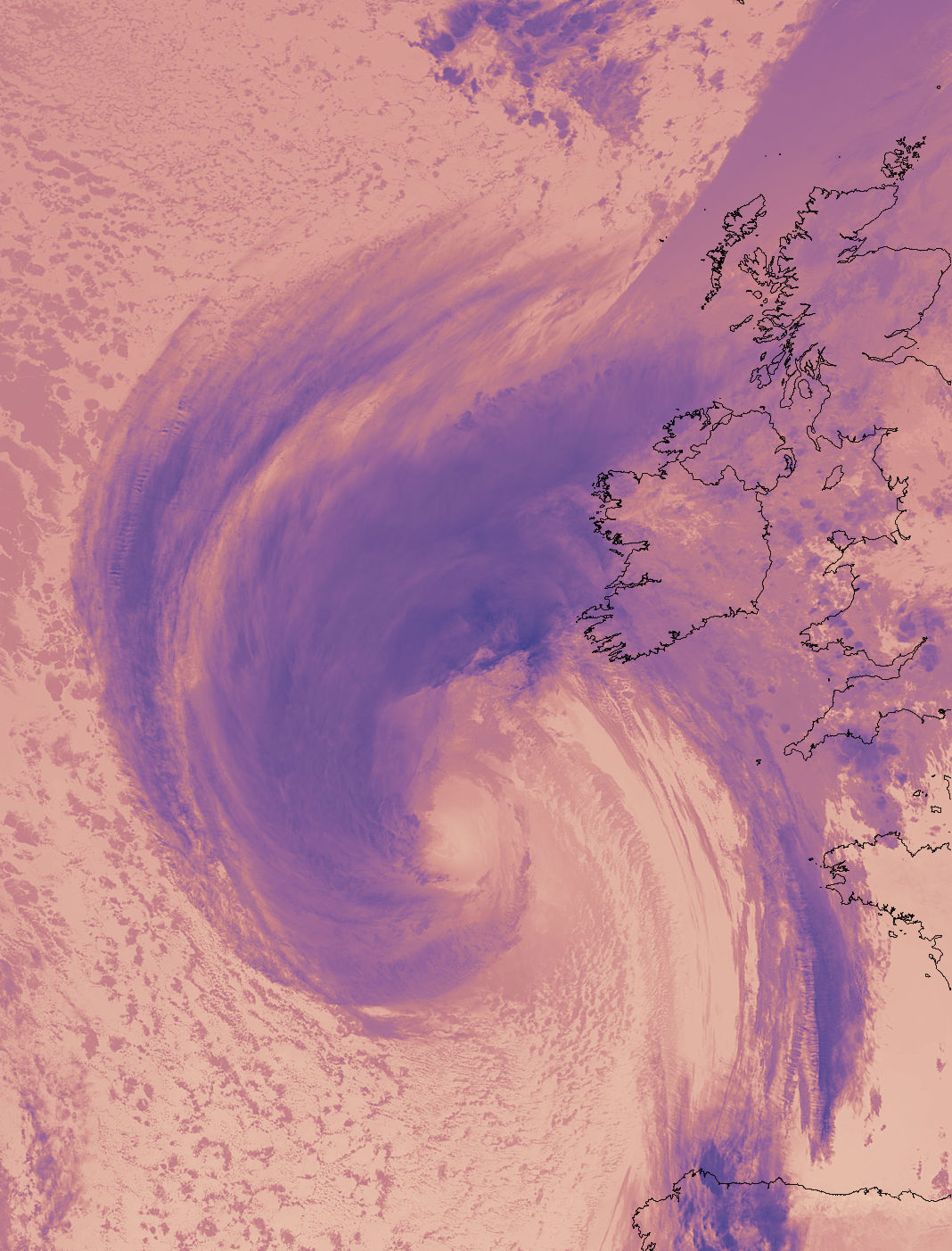 Hurricane Ophelia (17L) over Ireland (VIIRS thermal image) - related image preview