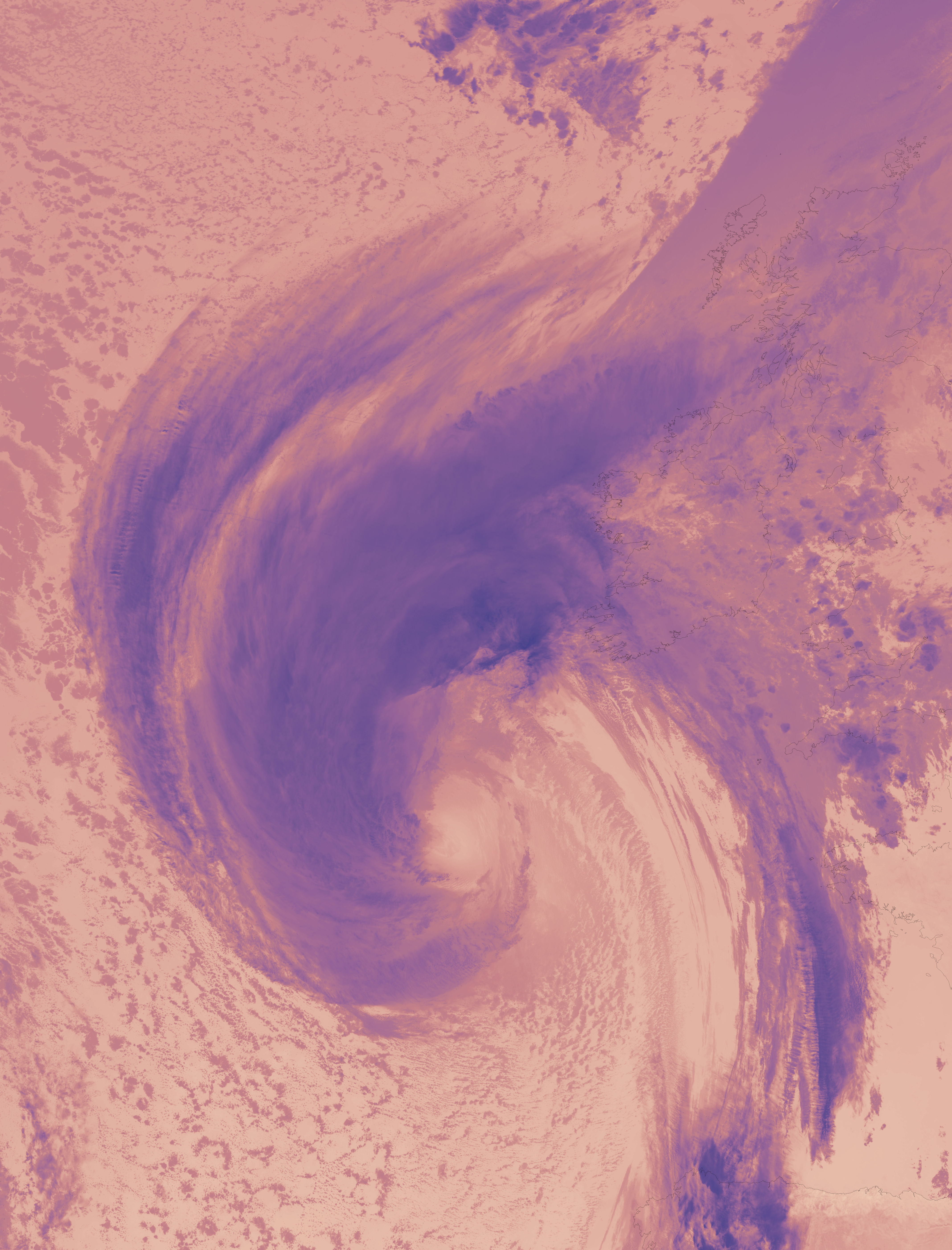 Hurricane Ophelia (17L) over Ireland (VIIRS thermal image) - related image preview