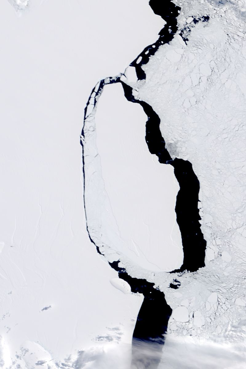 Iceberg A68A off the Larsen C ice shelf, Antarctica (morning overpass) - related image preview