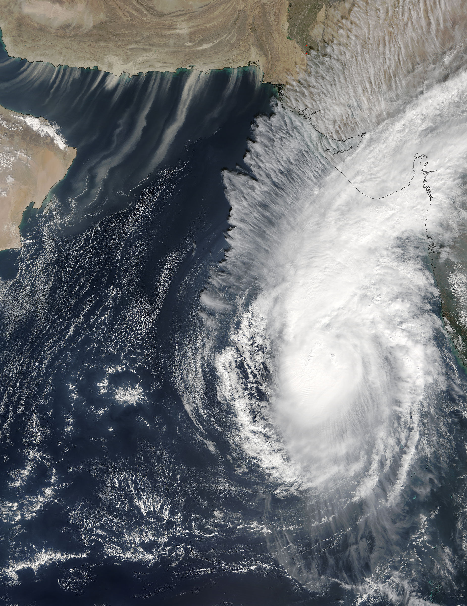 Tropical Cyclone Ockhi (03B) and dust storms in the Arabian Sea - related image preview