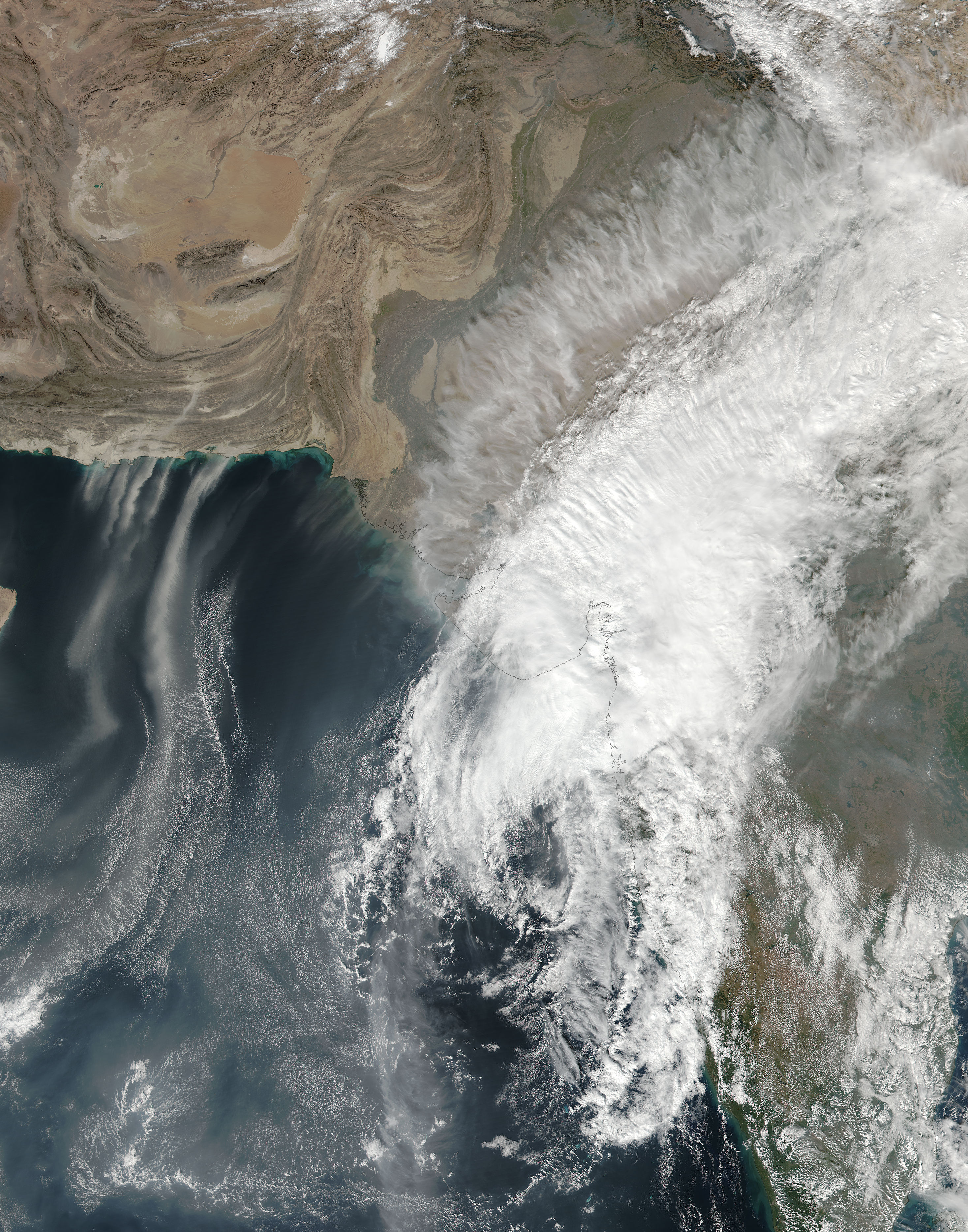 Tropical Cyclone Ockhi (03B) and dust storms in the Arabian Sea - related image preview