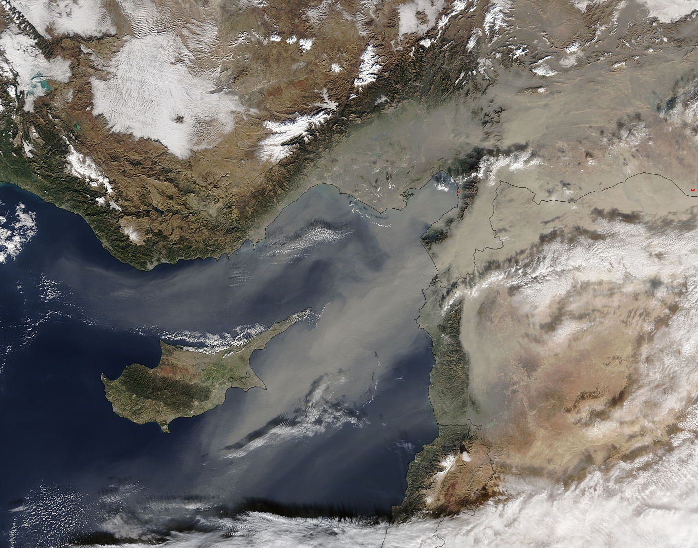 Dust storm over the eastern Mediterranean - related image preview