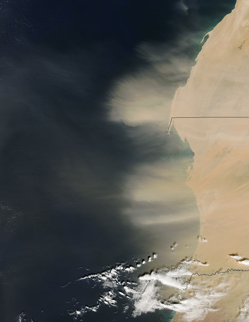 Dust storm off West Africa (afternoon overpass) - related image preview