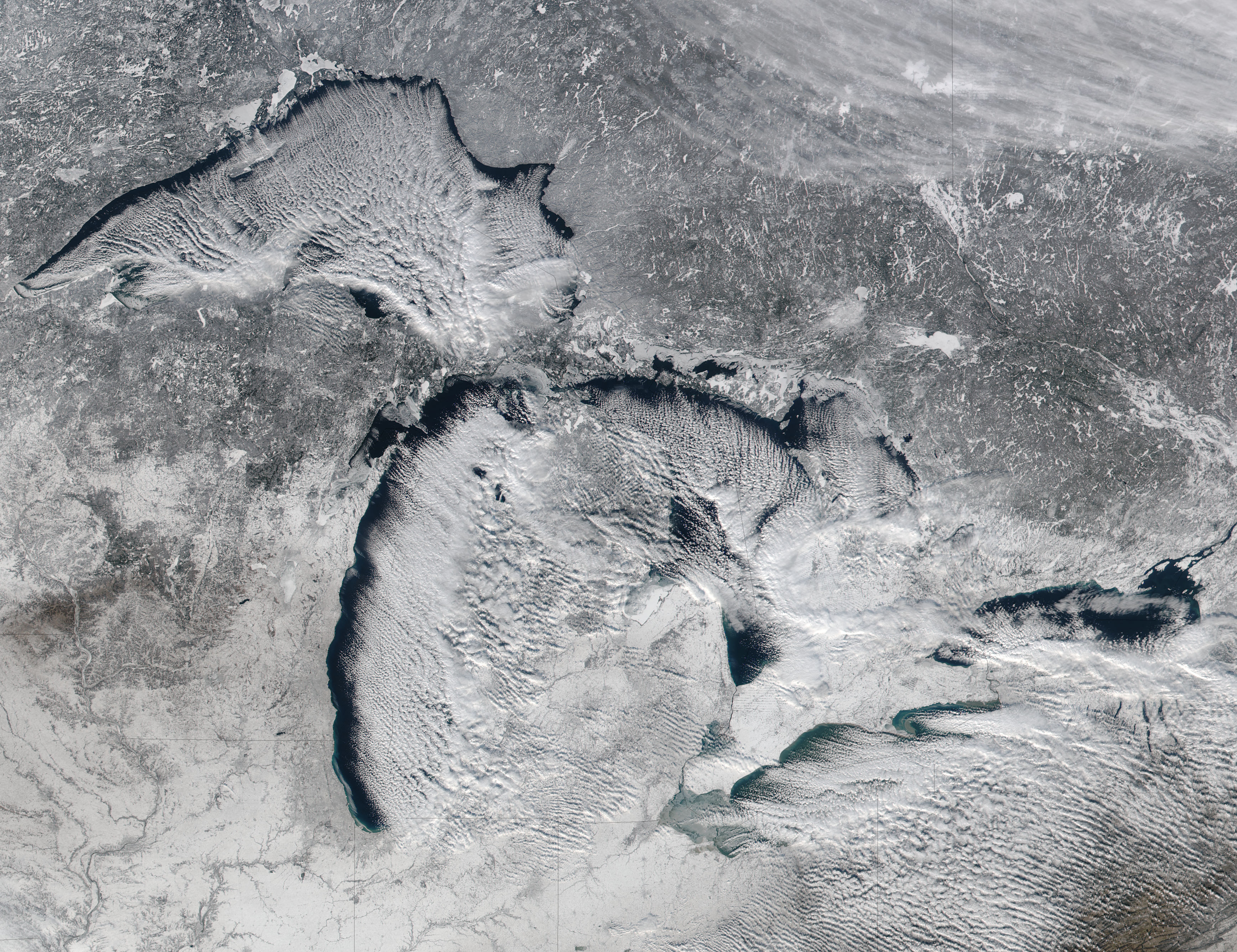 Cloud streets over the Great Lakes - related image preview