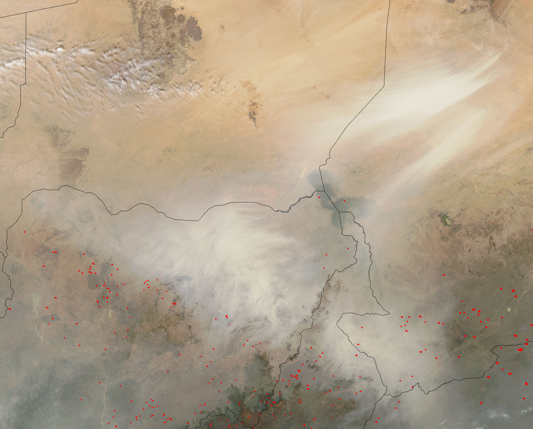 Dust storms from Bodélé Depression, Chad - related image preview