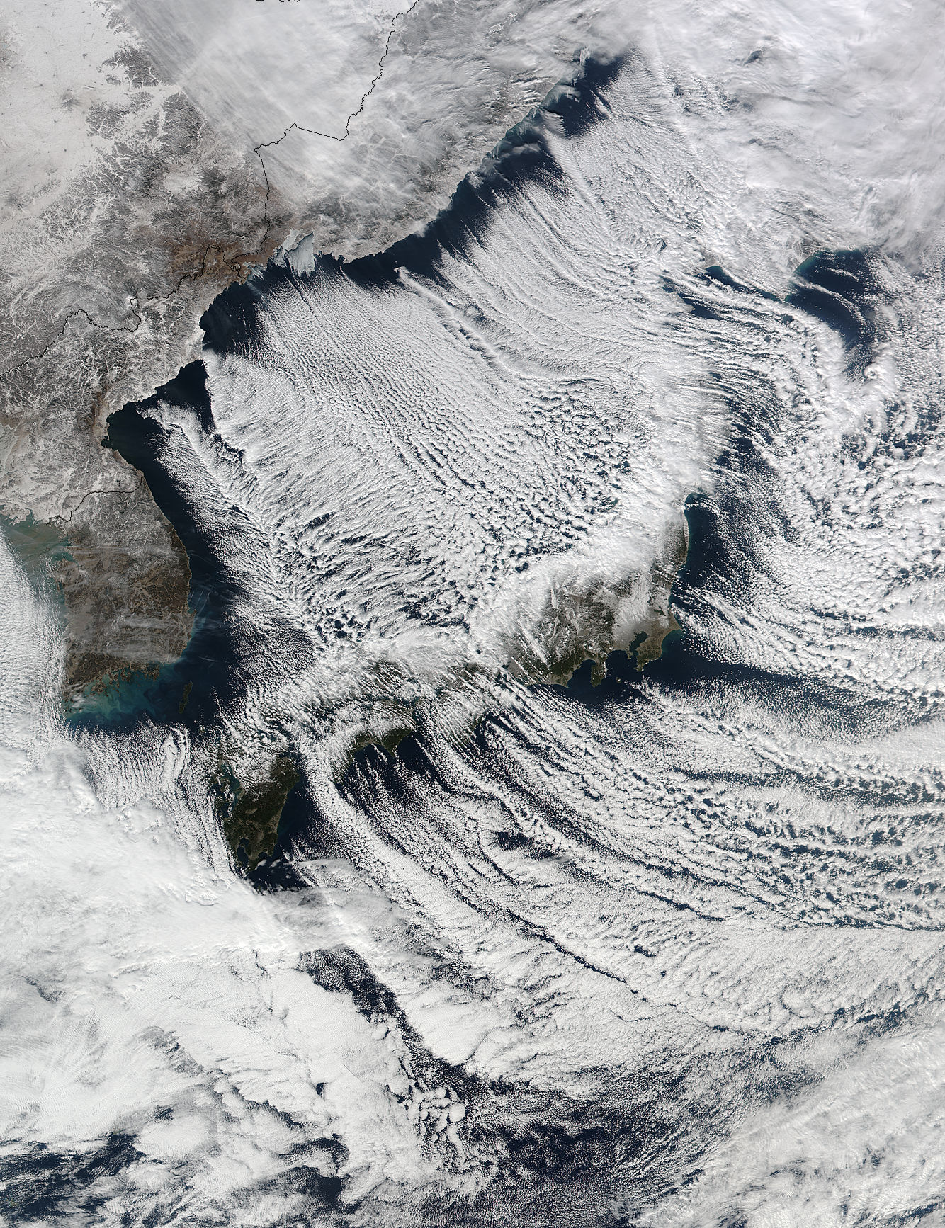 Cloud streets surrounding Japan - related image preview