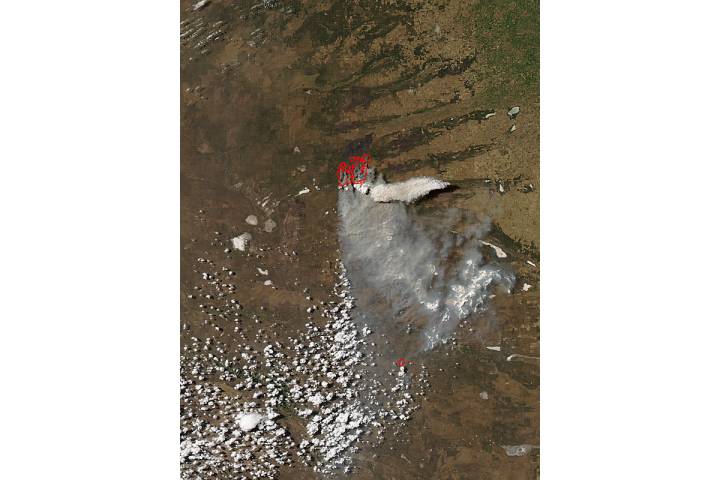 Pyrocumulonimbus cloud from fires in central Argentina - selected image