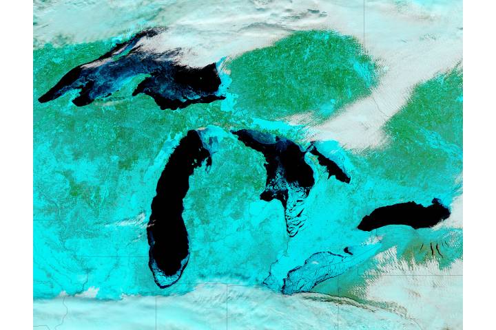 Ice on the Great Lakes (false color) - selected child image