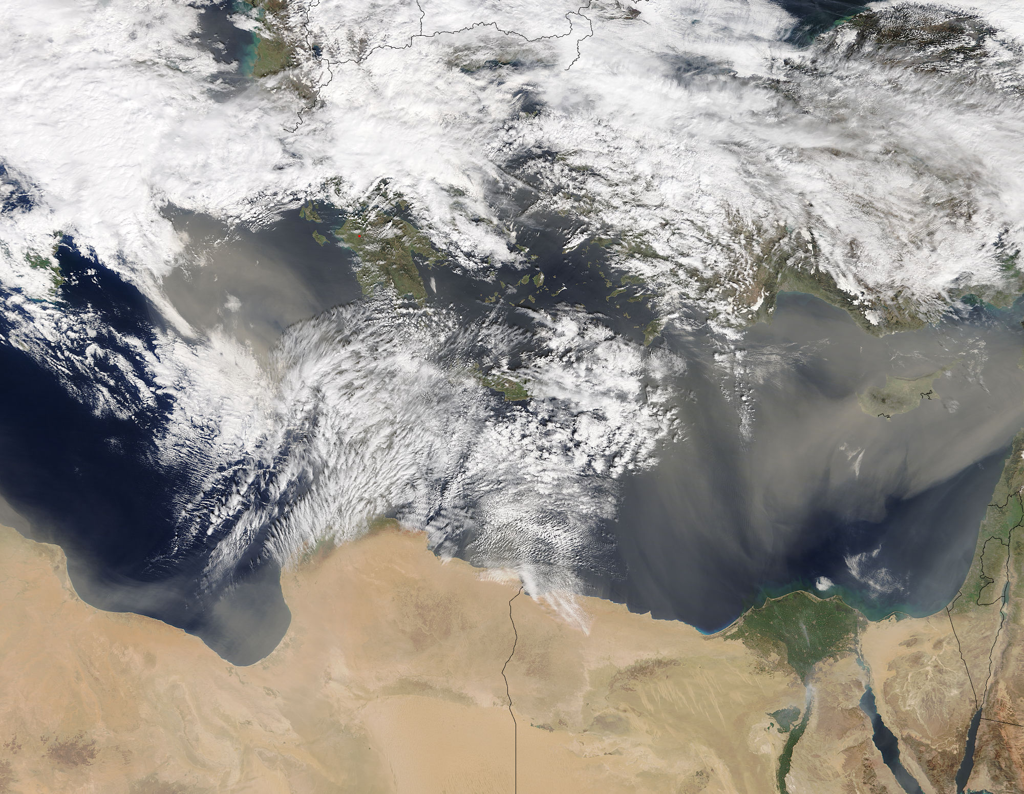 Dust storms across the eastern Mediterranean Sea - related image preview