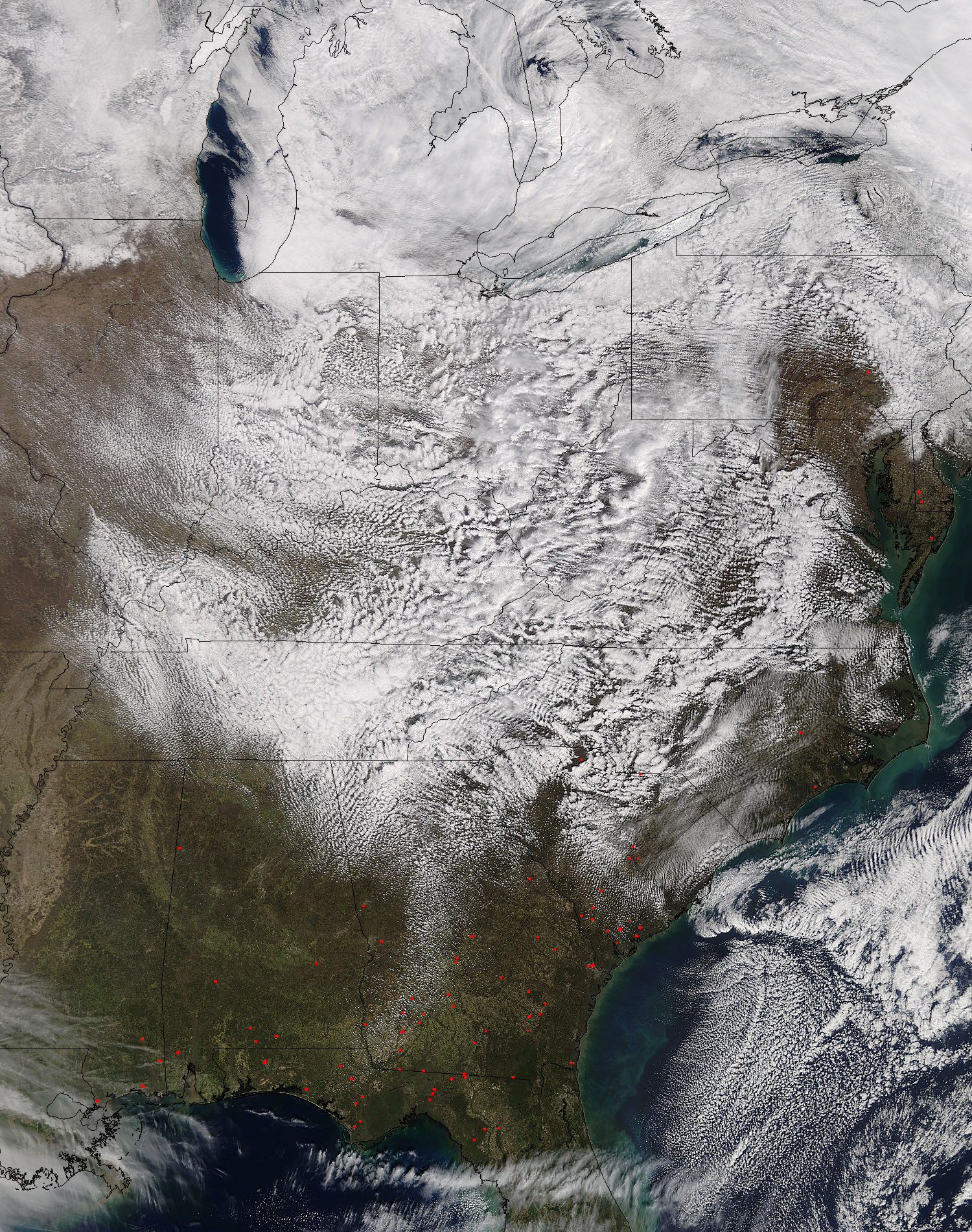 Cloud formations over the eastern United States - related image preview