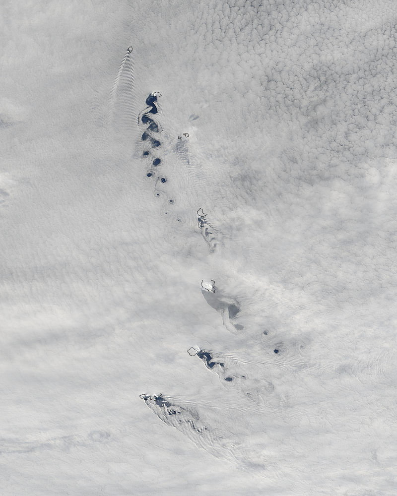 Cloud vortices off South Sandwich Islands, South Atlantic Ocean - related image preview