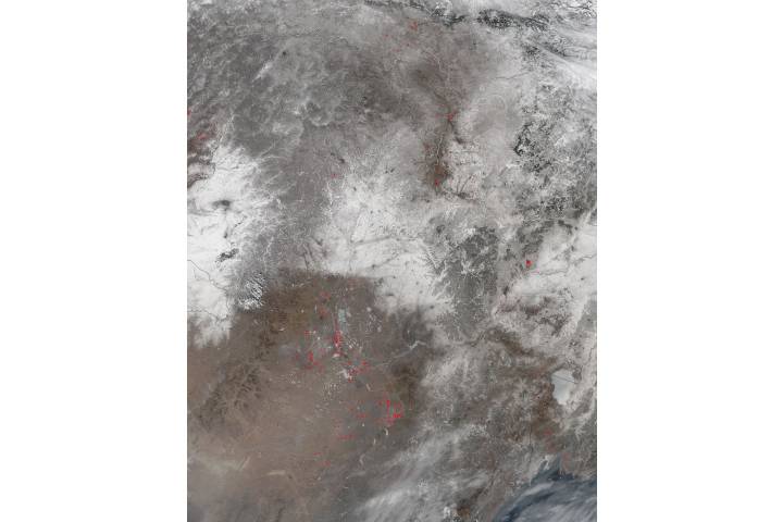 Fires and snow in eastern China and Russia - selected child image