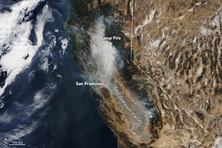 Smoke from Camp Fire Billows Across California