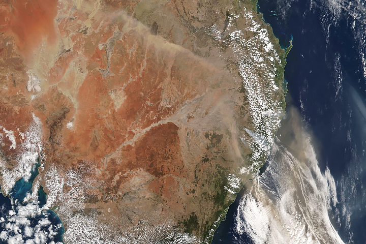Dusty, Smoky Skies in Australia
