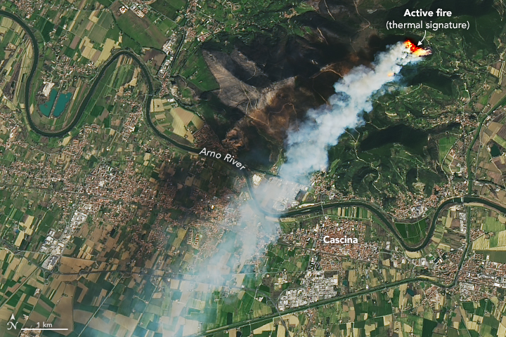 Fire Burns in Northern Italy