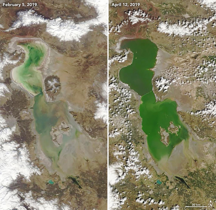 satellite images of lake urmia