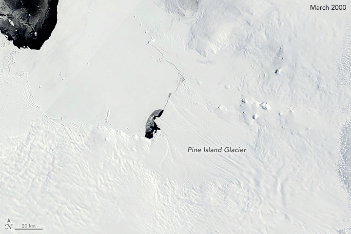 Two Decades of Change at Pine Island Glacier