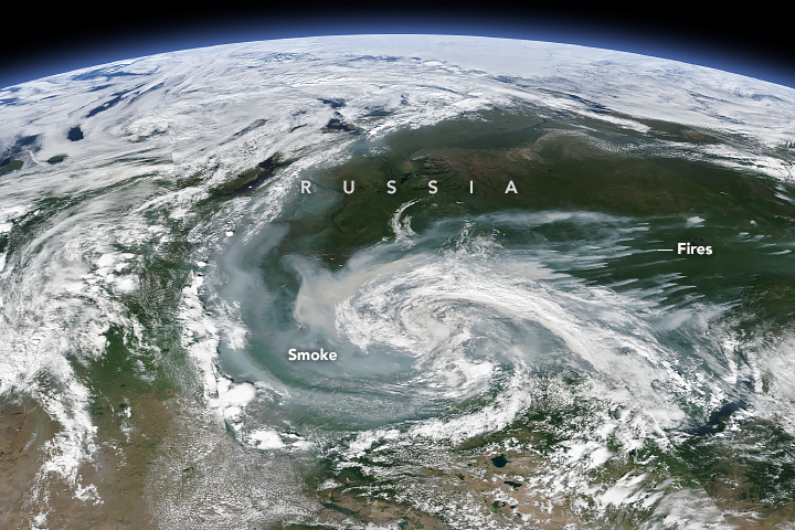 Wildfire Smoke Swirls Over Russia - related image preview