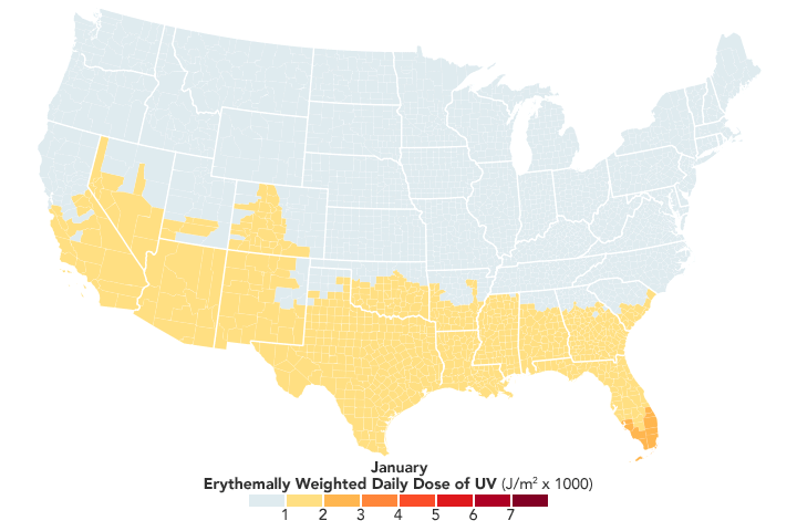 New Map Shows Risk of Sunburn Across the U.S.