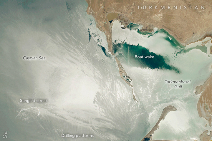 Sunglint on Turkmenbashi Gulf