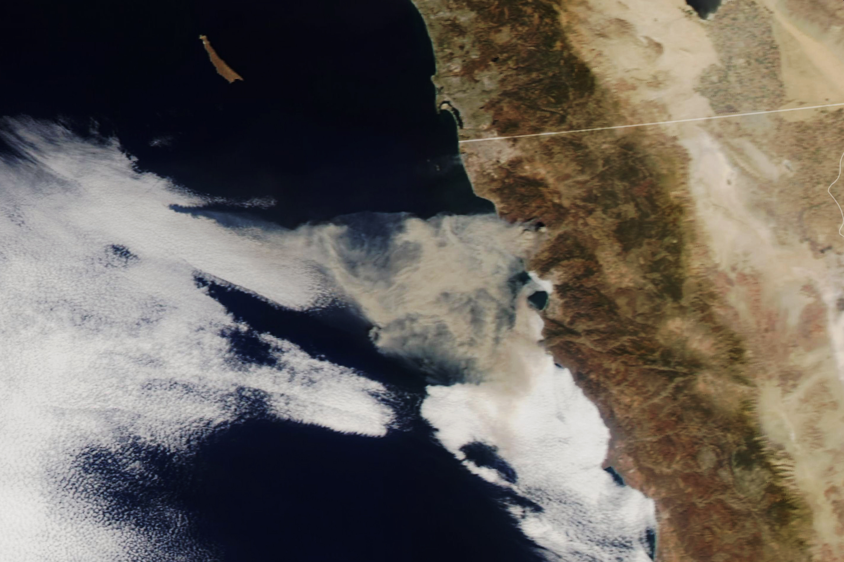 Winds Drive Smoky Wildfires in California, Mexico - related image preview