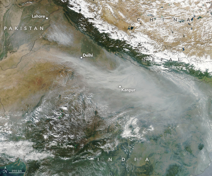 Haze Smothers Northern India