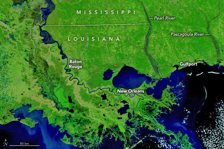 Winter Flooding in Mississippi and Louisiana