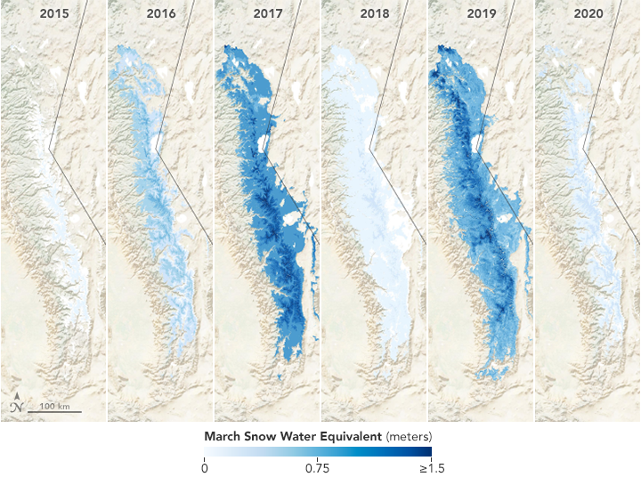 Sierra Snow Level Map Thin Snow Cover In The Sierra Nevada