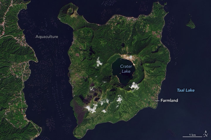 An Ash-Damaged Island in the Philippines