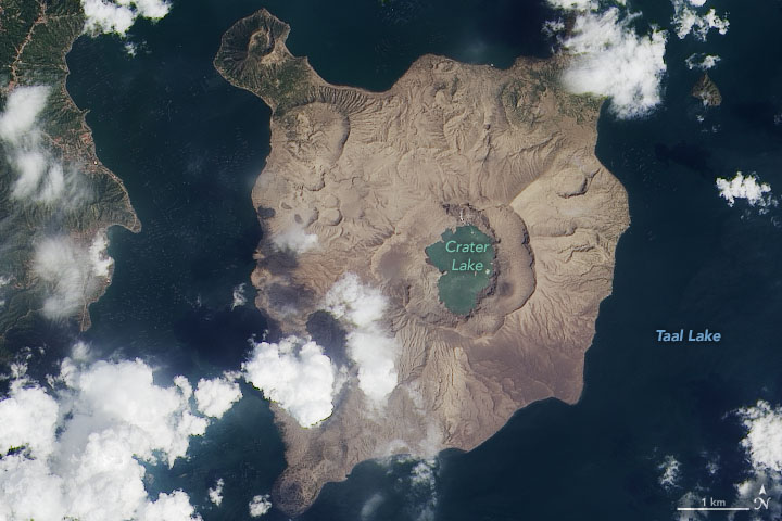 An Ash-Damaged Island in the Philippines