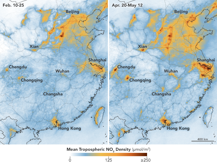 Nitrogen Dioxide Levels Rebound in China