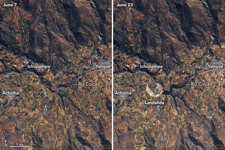 Landslide Blocks Rio Colca