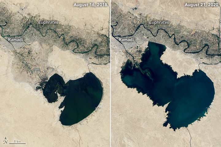 After decades of low water levels, two of Iraq’s popular lakes appear to be filling again. Habbaniyah_oli_2020234