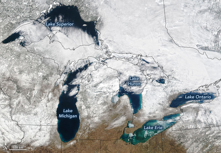 Record Warm Winter Causes Record Low Ice Coverage on the Great Lakes