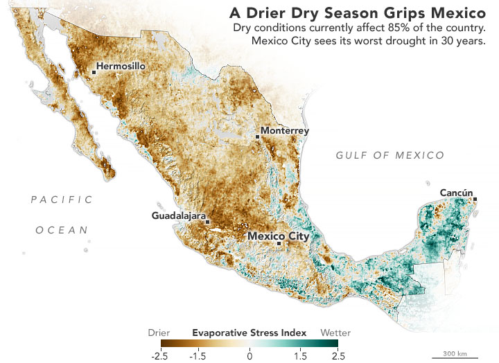 Widespread Drought in Mexico