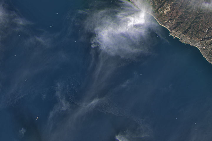 Satellites View California Oil Spill