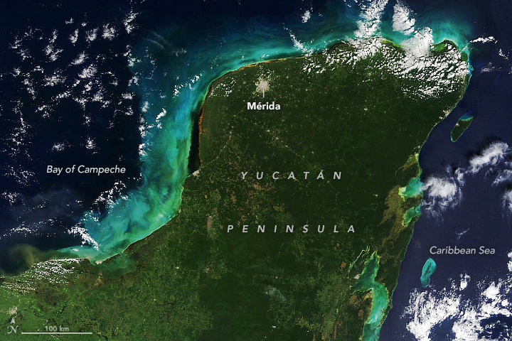 chicxulub crater sinkholes