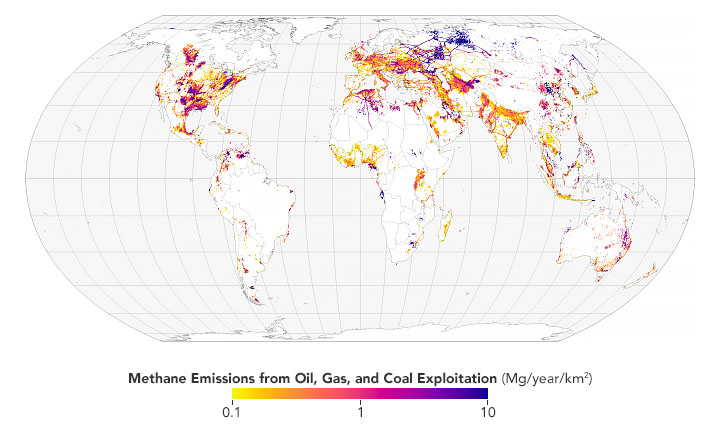 Mapping Methane Emissions from Fossil Fuel Exploitation