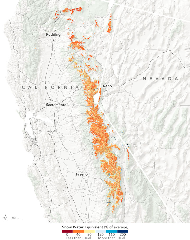 Wild Fluctuations in Sierra Snow