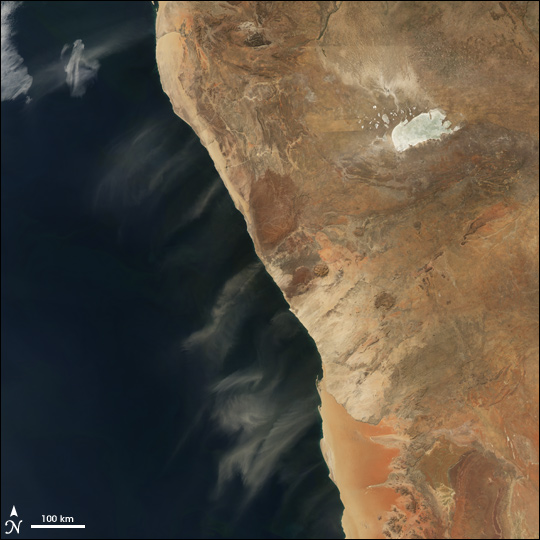 Dust blowing off Namibia