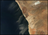 Dust blowing off Namibia