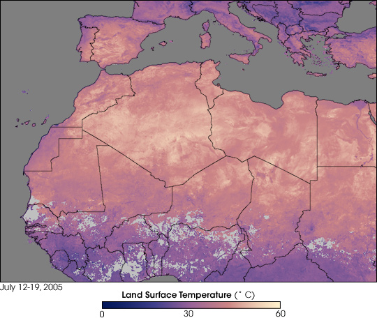 Heatwave in Northern Africa and Southern Europe