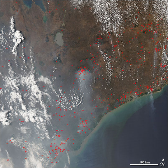 Dry-season Fires in Mozambique