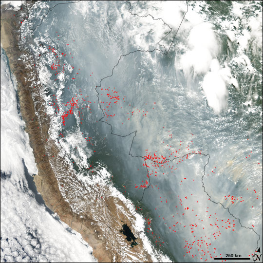 Fires in Central South America