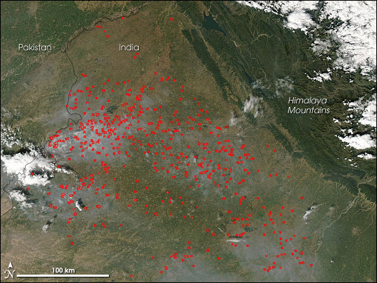 Fires in Northwestern India
