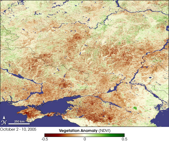 Stressed Crops in Ukraine and Russia