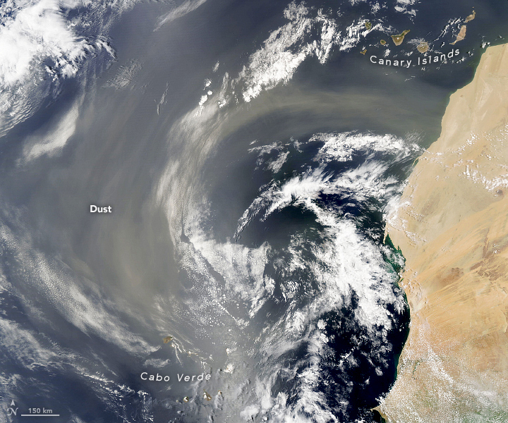 A Swirl of Dust Over the Atlantic