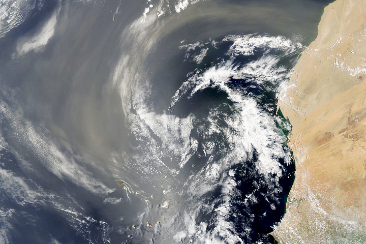A Swirl of Dust Over the Atlantic