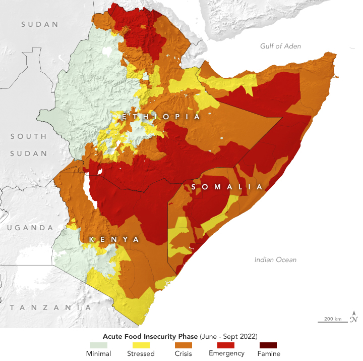 starvation in africa map